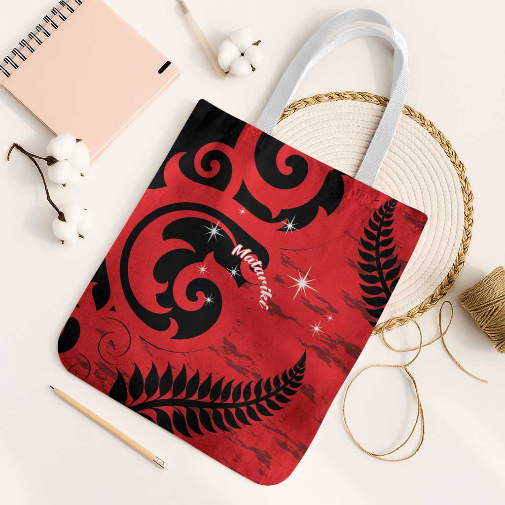 New Zealand Matariki Tote Bag Maori New Year Koru Pattern