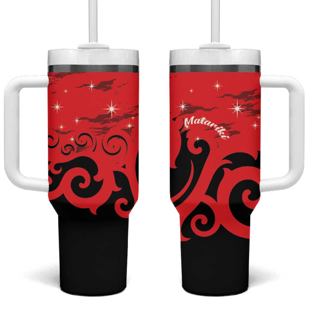 New Zealand Matariki Tumbler With Handle Maori New Year Koru Pattern