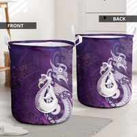 New Zealand Matariki Laundry Basket Maori Manaia Galaxy Silver Fern Purple Color
