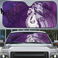 New Zealand Matariki Auto Sun Shade Maori Manaia Galaxy Silver Fern Purple Color