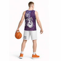 New Zealand Matariki Basketball Jersey Maori Manaia Galaxy Silver Fern Purple Color LT22 - Polynesian Pride