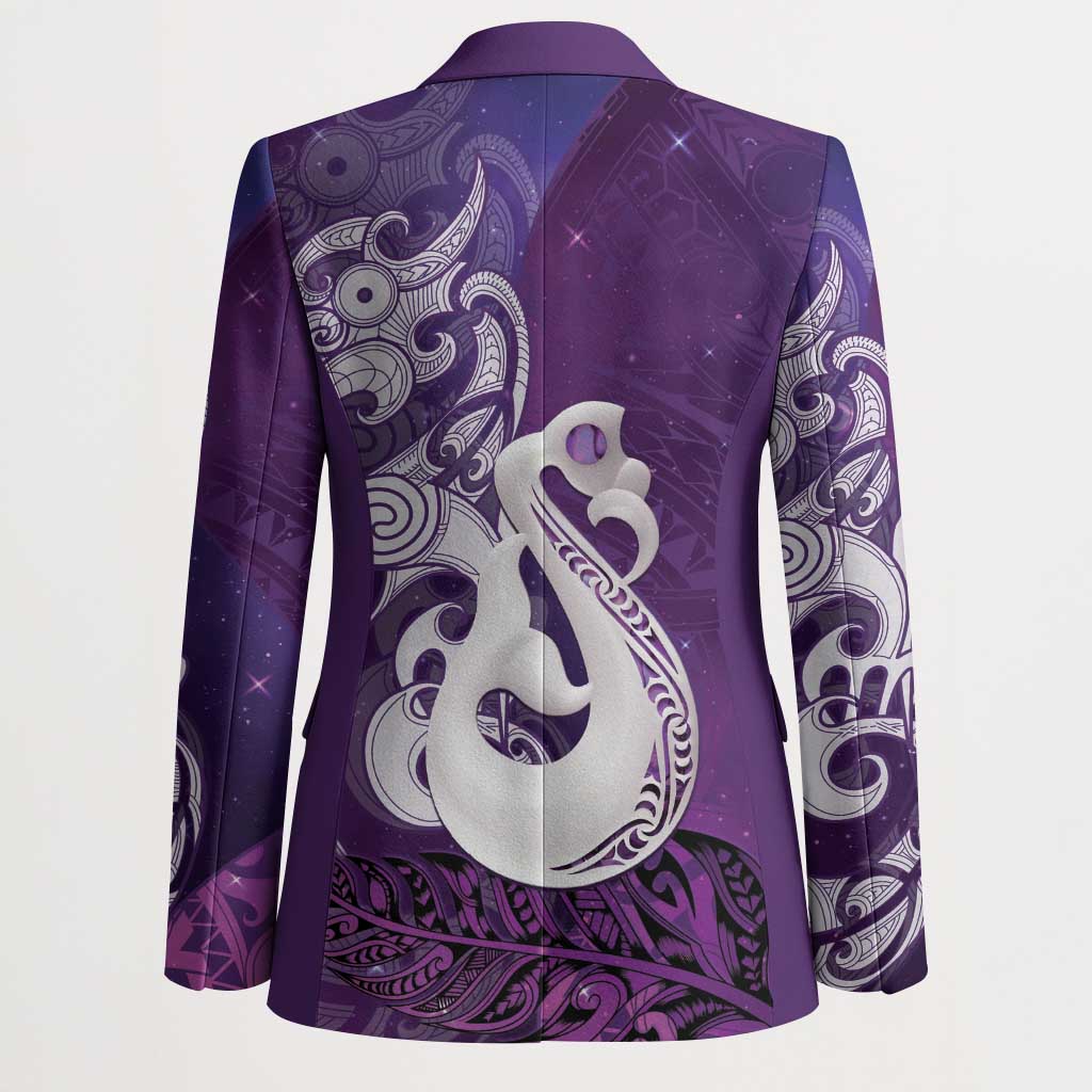 New Zealand Matariki Blazer Maori Manaia Galaxy Silver Fern Purple Color