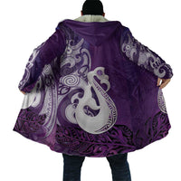 New Zealand Matariki Cloak Maori Manaia Galaxy Silver Fern Purple Color