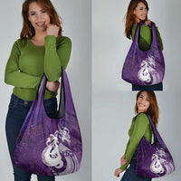 New Zealand Matariki Grocery Bag Maori Manaia Galaxy Silver Fern Purple Color LT22 - Polynesian Pride