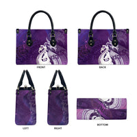 New Zealand Matariki Leather Bag Maori Manaia Galaxy Silver Fern Purple Color