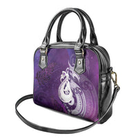 New Zealand Matariki Shoulder Handbag Maori Manaia Galaxy Silver Fern Purple Color