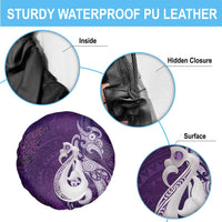 New Zealand Matariki Spare Tire Cover Maori Manaia Galaxy Silver Fern Purple Color LT22 - Polynesian Pride
