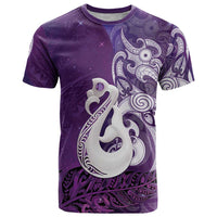 New Zealand Matariki T Shirt Maori Manaia Galaxy Silver Fern Purple Color LT22 Purple - Polynesian Pride