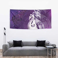 New Zealand Matariki Tapestry Maori Manaia Galaxy Silver Fern Purple Color