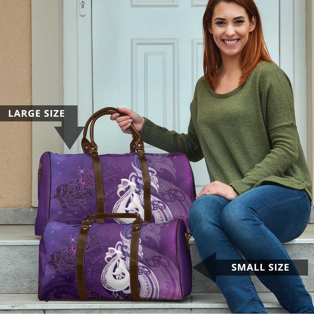 New Zealand Matariki Travel Bag Maori Manaia Galaxy Silver Fern Purple Color LT22 - Polynesian Pride