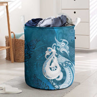 New Zealand Matariki Laundry Basket Maori Manaia Galaxy Silver Fern Blue Color