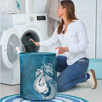 New Zealand Matariki Laundry Basket Maori Manaia Galaxy Silver Fern Blue Color