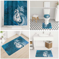 New Zealand Matariki Bathroom Set Maori Manaia Galaxy Silver Fern Blue Color