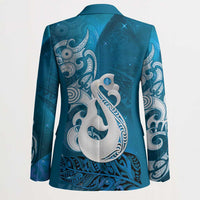 New Zealand Matariki Blazer Maori Manaia Galaxy Silver Fern Blue Color
