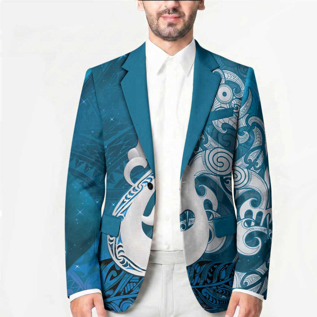 New Zealand Matariki Blazer Maori Manaia Galaxy Silver Fern Blue Color