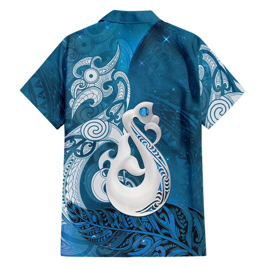 New Zealand Matariki Family Matching Tank Maxi Dress and Hawaiian Shirt Maori Manaia Galaxy Silver Fern Blue Color LT22 - Polynesian Pride