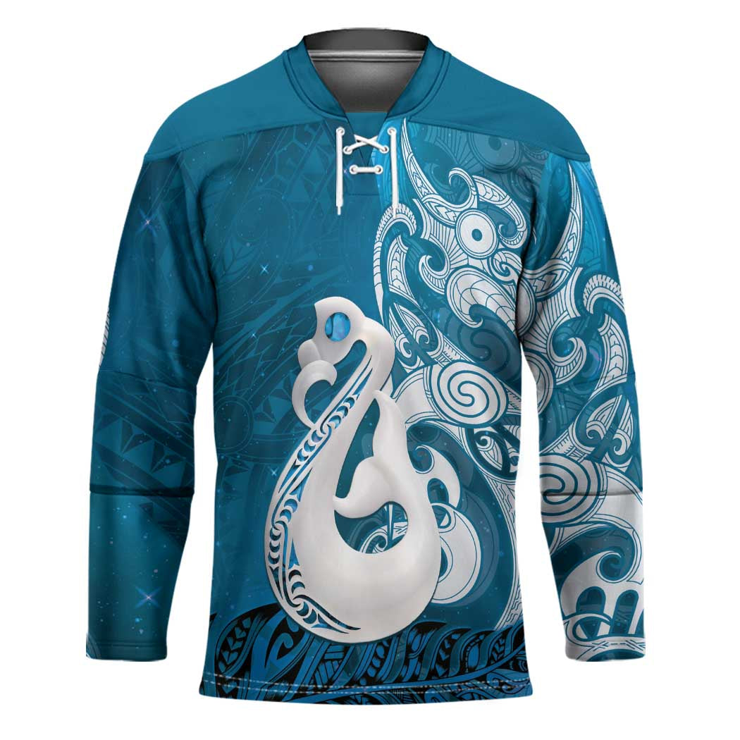 New Zealand Matariki Hockey Jersey Maori Manaia Galaxy Silver Fern Blue Color
