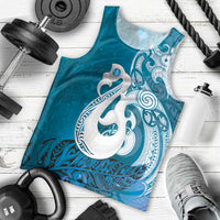 New Zealand Matariki Men Tank Top Maori Manaia Galaxy Silver Fern Blue Color