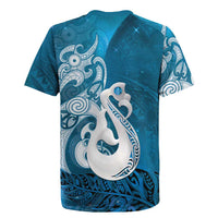 New Zealand Matariki Rugby Jersey Maori Manaia Galaxy Silver Fern Blue Color