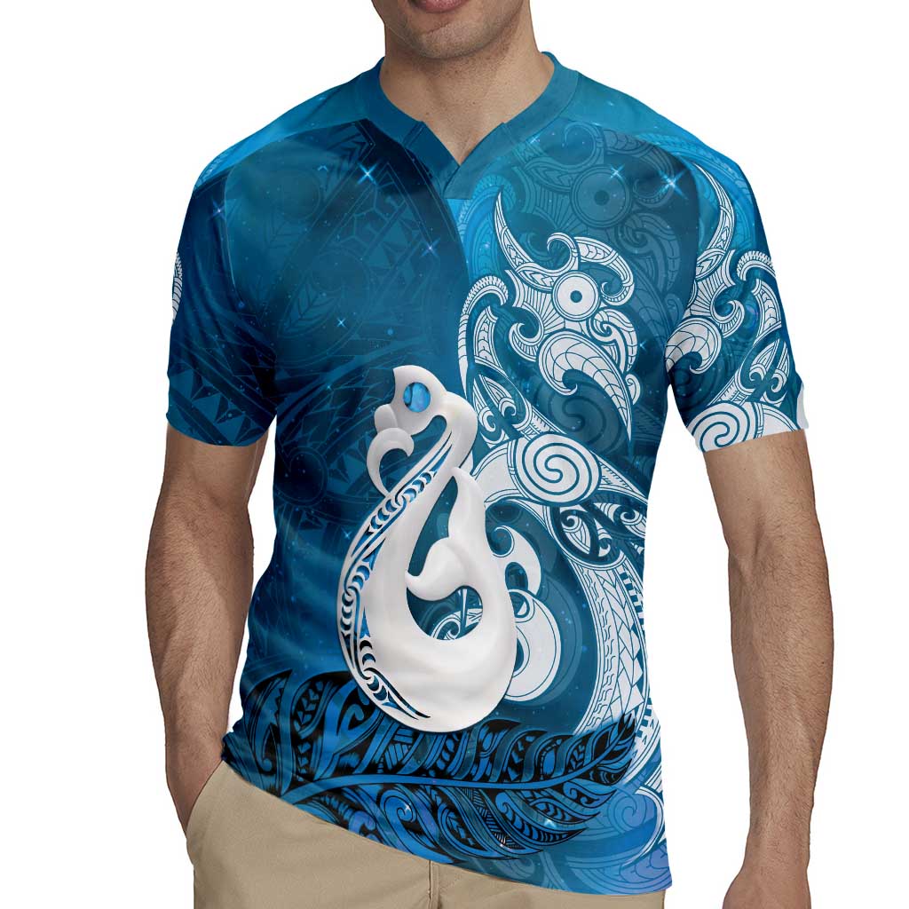 New Zealand Matariki Rugby Jersey Maori Manaia Galaxy Silver Fern Blue Color
