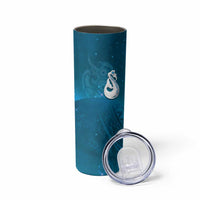 New Zealand Matariki Skinny Tumbler Maori Manaia Galaxy Silver Fern Blue Color LT22 - Polynesian Pride