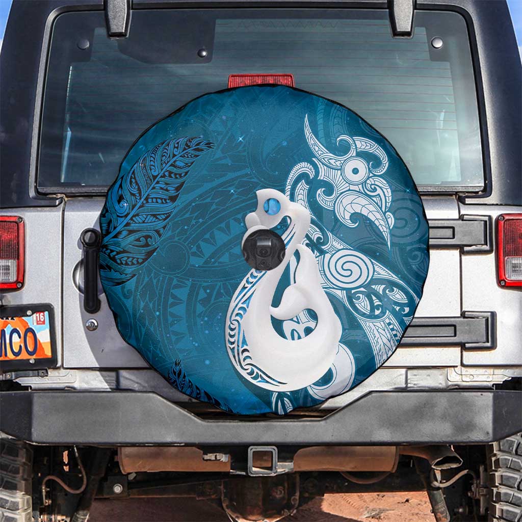 New Zealand Matariki Spare Tire Cover Maori Manaia Galaxy Silver Fern Blue Color LT22 Blue - Polynesian Pride