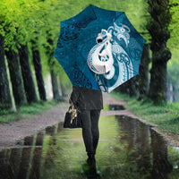 New Zealand Matariki Umbrella Maori Manaia Galaxy Silver Fern Blue Color