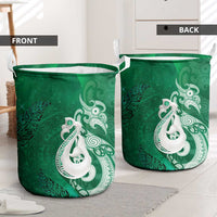 New Zealand Matariki Laundry Basket Maori Manaia Galaxy Silver Fern Green Color LT22 - Polynesian Pride