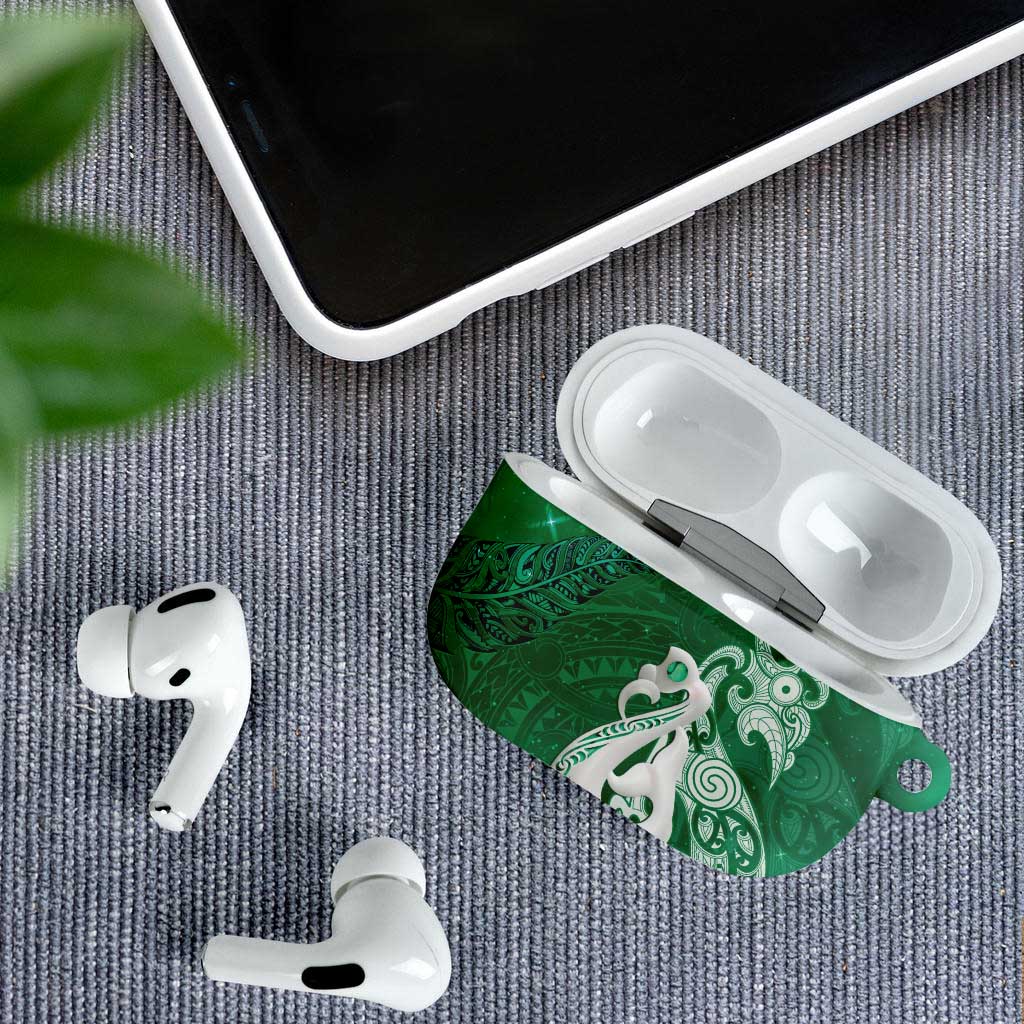 New Zealand Matariki AirPods Case Maori Manaia Galaxy Silver Fern Green Color