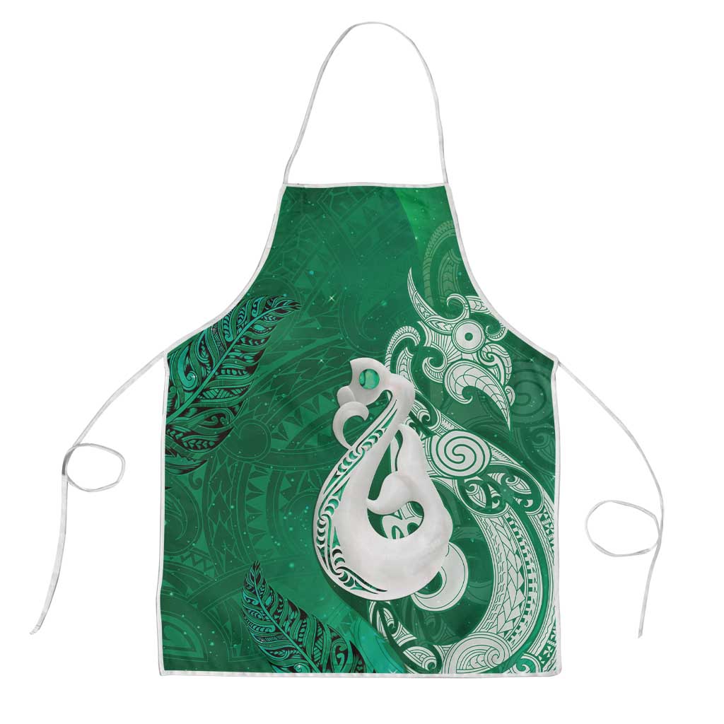 New Zealand Matariki Apron Maori Manaia Galaxy Silver Fern Green Color