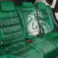 New Zealand Matariki Back Car Seat Cover Maori Manaia Galaxy Silver Fern Green Color LT22 - Polynesian Pride