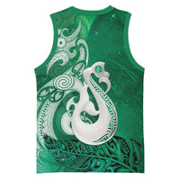 New Zealand Matariki Basketball Jersey Maori Manaia Galaxy Silver Fern Green Color LT22 - Polynesian Pride