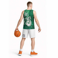 New Zealand Matariki Basketball Jersey Maori Manaia Galaxy Silver Fern Green Color LT22 - Polynesian Pride