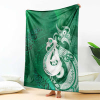 New Zealand Matariki Blanket Maori Manaia Galaxy Silver Fern Green Color