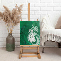New Zealand Matariki Canvas Wall Art Maori Manaia Galaxy Silver Fern Green Color
