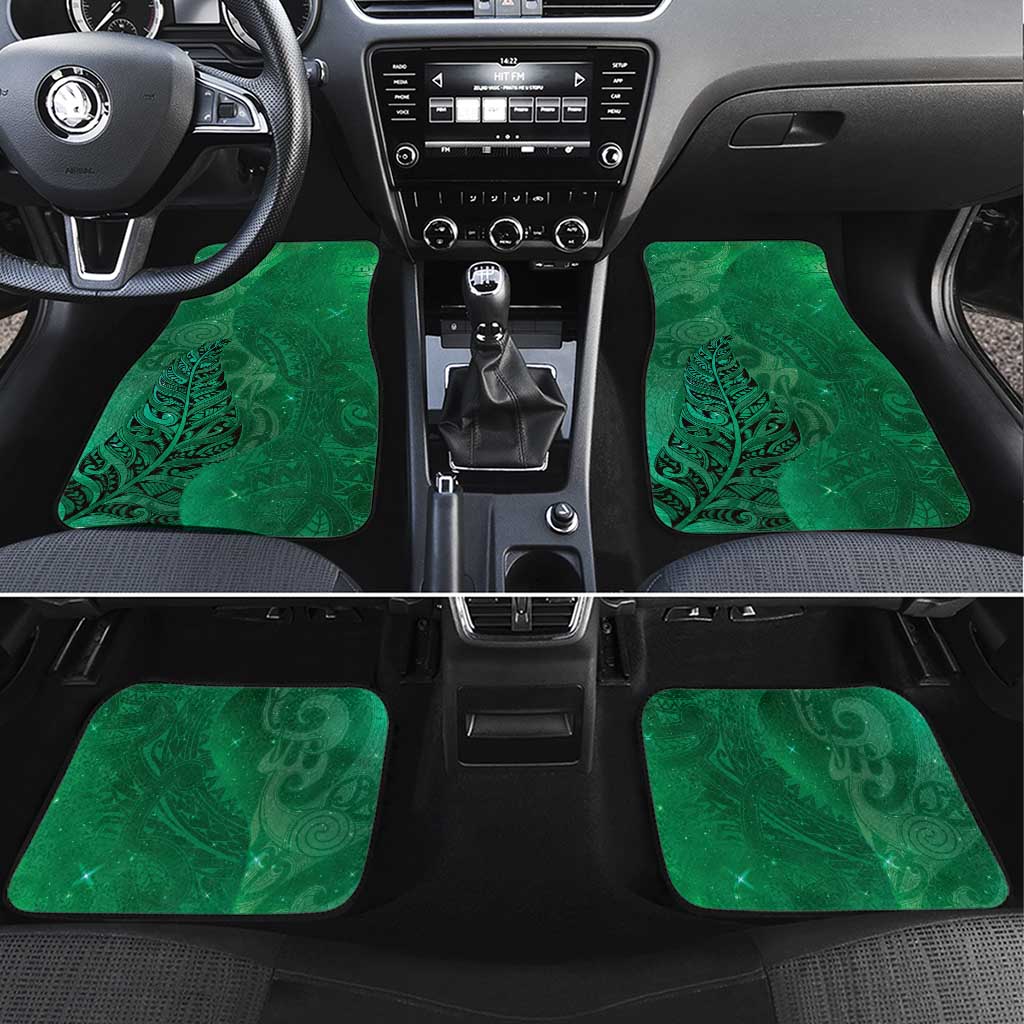 New Zealand Matariki Car Mats Maori Manaia Galaxy Silver Fern Green Color