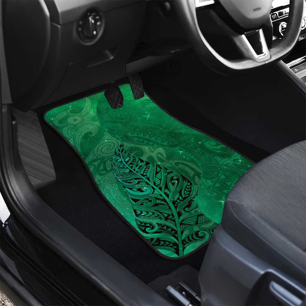 New Zealand Matariki Car Mats Maori Manaia Galaxy Silver Fern Green Color