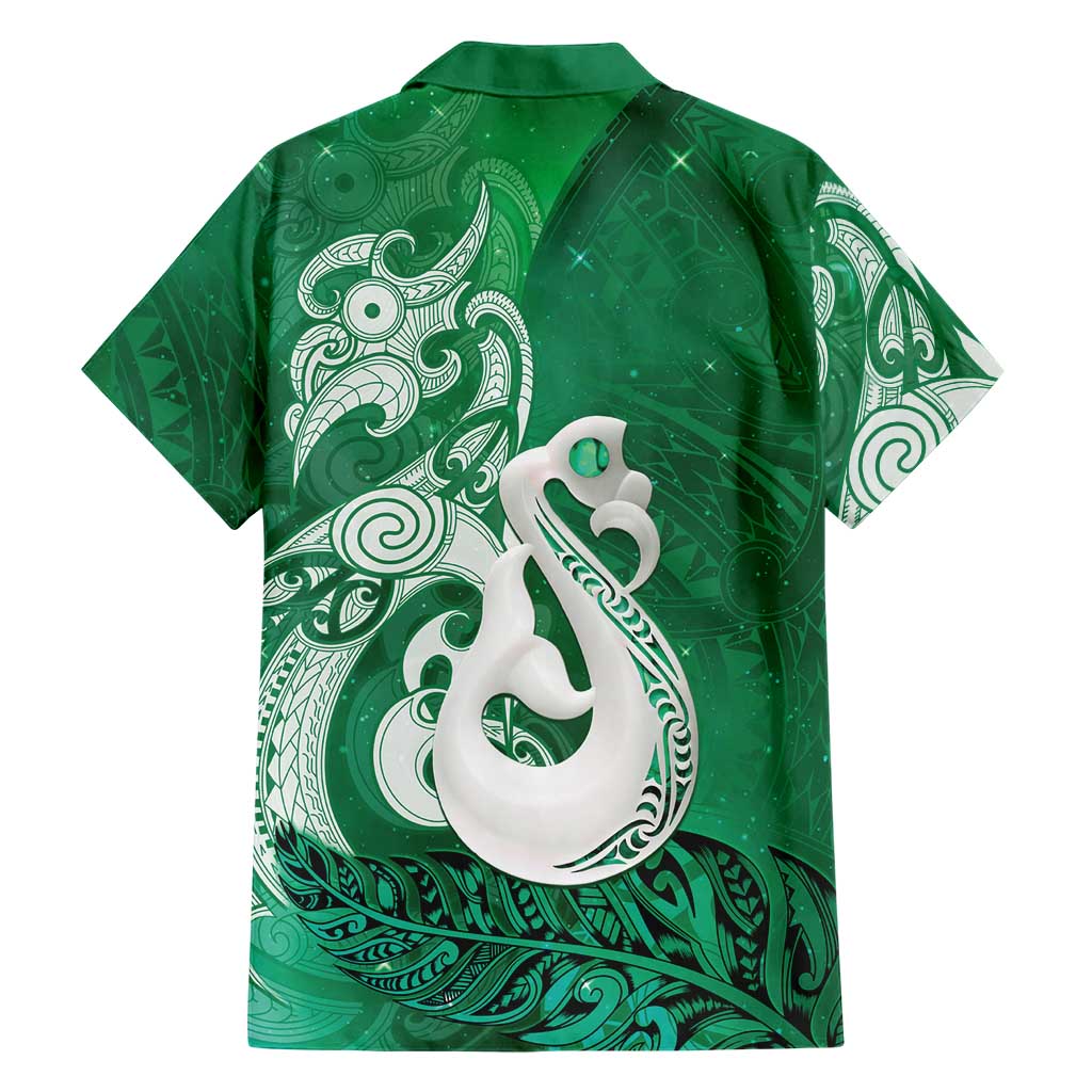 New Zealand Matariki Hawaiian Shirt Maori Manaia Galaxy Silver Fern Green Color LT22 - Polynesian Pride