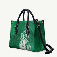 New Zealand Matariki Leather Bag Maori Manaia Galaxy Silver Fern Green Color LT22 Green - Polynesian Pride