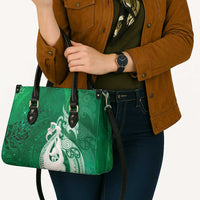 New Zealand Matariki Leather Bag Maori Manaia Galaxy Silver Fern Green Color LT22 - Polynesian Pride