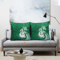 New Zealand Matariki Pillow Cover Maori Manaia Galaxy Silver Fern Green Color LT22 - Polynesian Pride
