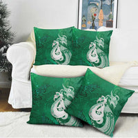 New Zealand Matariki Pillow Cover Maori Manaia Galaxy Silver Fern Green Color LT22 - Polynesian Pride