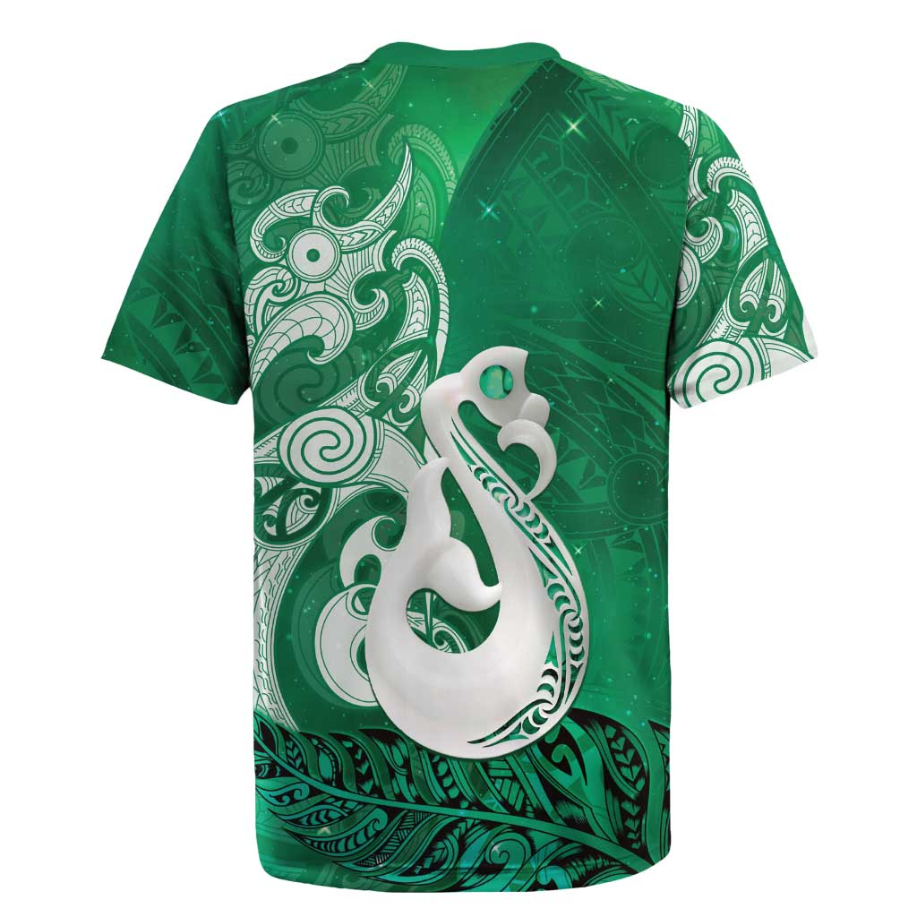 New Zealand Matariki Rugby Jersey Maori Manaia Galaxy Silver Fern Green Color