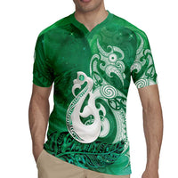 New Zealand Matariki Rugby Jersey Maori Manaia Galaxy Silver Fern Green Color