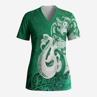 New Zealand Matariki Scrub Top Maori Manaia Galaxy Silver Fern Green Color