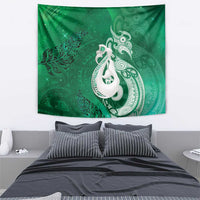New Zealand Matariki Tapestry Maori Manaia Galaxy Silver Fern Green Color LT22 - Polynesian Pride