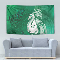 New Zealand Matariki Tapestry Maori Manaia Galaxy Silver Fern Green Color LT22 - Polynesian Pride