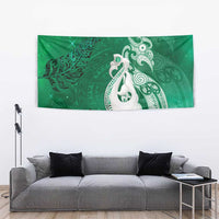New Zealand Matariki Tapestry Maori Manaia Galaxy Silver Fern Green Color LT22 - Polynesian Pride