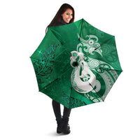 New Zealand Matariki Umbrella Maori Manaia Galaxy Silver Fern Green Color