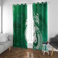 New Zealand Matariki Window Curtain Maori Manaia Galaxy Silver Fern Green Color